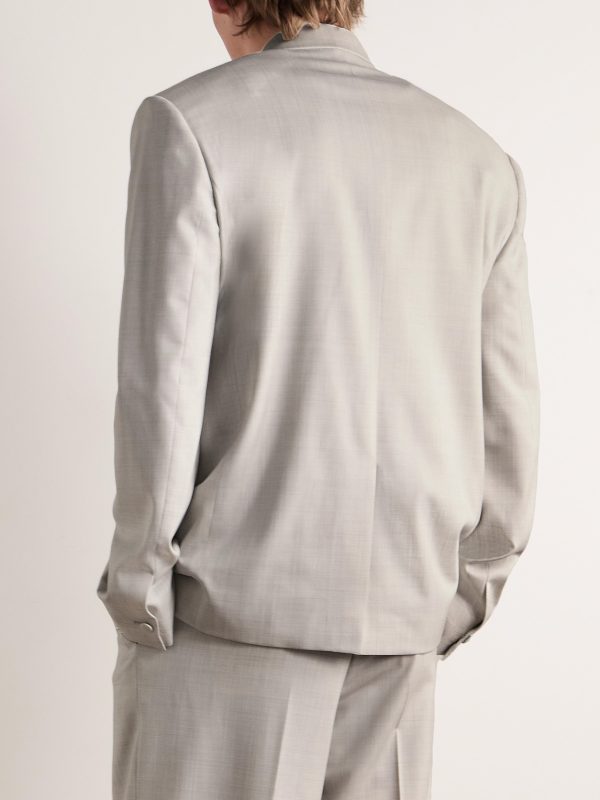 Double-Breasted Wool-Twill Blazer - BK Double-Breasted Wool-Twill Blazer - BK