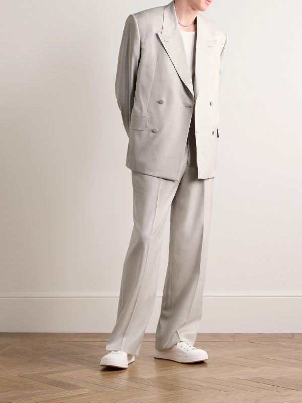Double-Breasted Wool-Twill Blazer - OU Double-Breasted Wool-Twill Blazer - OU