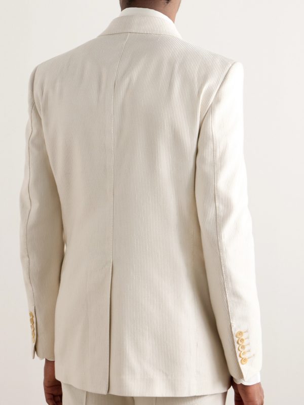 Atticus Double-Breasted Cotton and Silk-Blend Corduroy Suit Jacket - BK Atticus Double-Breasted Cotton and Silk-Blend Corduroy Suit Jacket - BK
