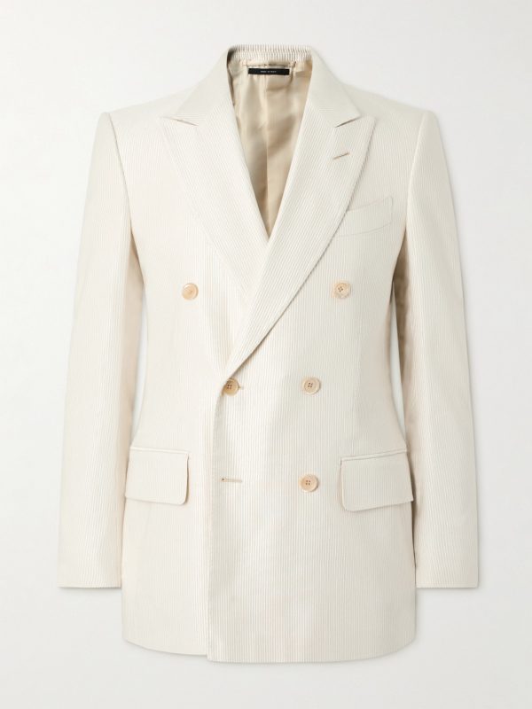 Atticus Double-Breasted Cotton and Silk-Blend Corduroy Suit Jacket Atticus Double-Breasted Cotton and Silk-Blend Corduroy Suit Jacket