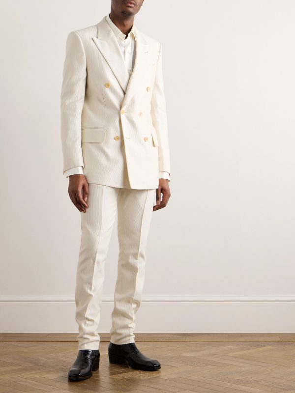 Atticus Double-Breasted Cotton and Silk-Blend Corduroy Suit Jacket - OU Atticus Double-Breasted Cotton and Silk-Blend Corduroy Suit Jacket - OU