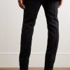Slim-Fit Straight-Leg Striped Metallic Woven Tuxedo Trousers - BK