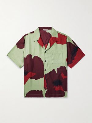 Camp-Collar Floral-Print Silk-Twill Shirt Camp-Collar Floral-Print Silk-Twill Shirt
