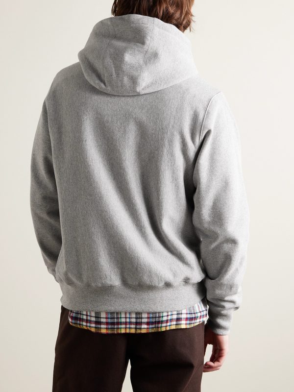 Logo-Embroidered Cotton-Jersey Hoodie - BK Logo-Embroidered Cotton-Jersey Hoodie - BK