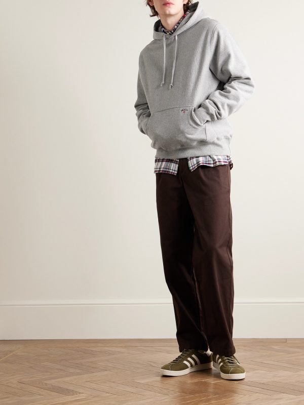 Logo-Embroidered Cotton-Jersey Hoodie - OU Logo-Embroidered Cotton-Jersey Hoodie - OU