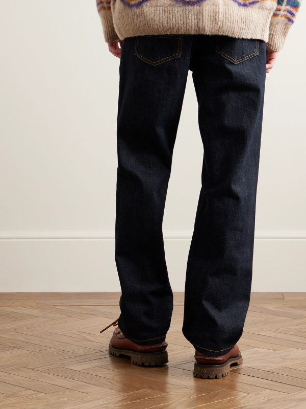 Straight-Leg Pleated Jeans - BK