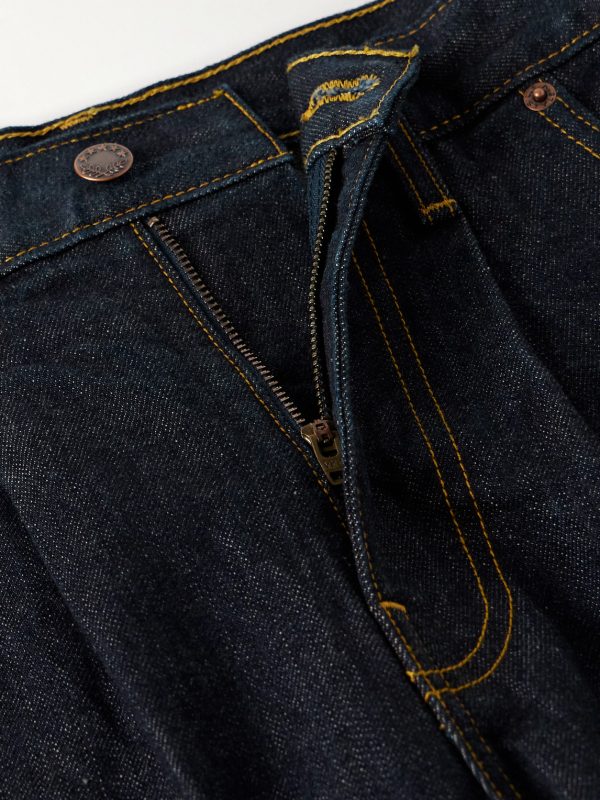 Straight-Leg Pleated Jeans - E1