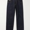 Straight-Leg Pleated Jeans