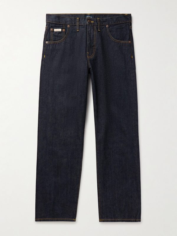 Straight-Leg Pleated Jeans