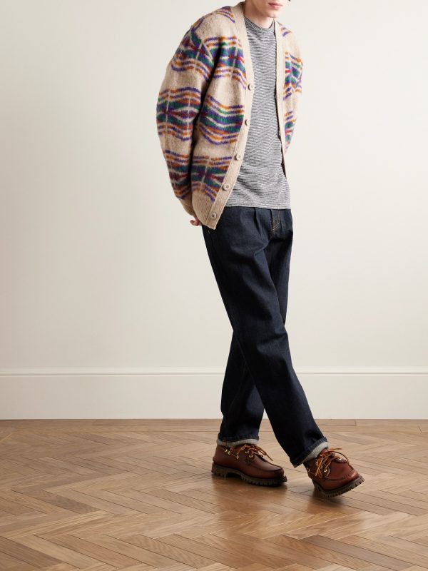 Straight-Leg Pleated Jeans - OU