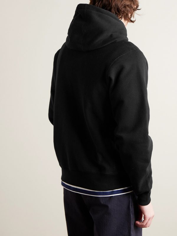Logo-Embroidered Cotton-Jersey Hoodie - BK