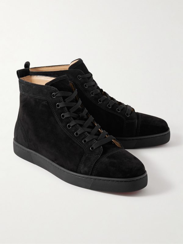 Louis Logo-Embellished Suede High-Top Sneakers - FR Louis Logo-Embellished Suede High-Top Sneakers - FR