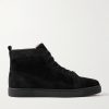 Louis Logo-Embellished Suede High-Top Sneakers Louis Logo-Embellished Suede High-Top Sneakers