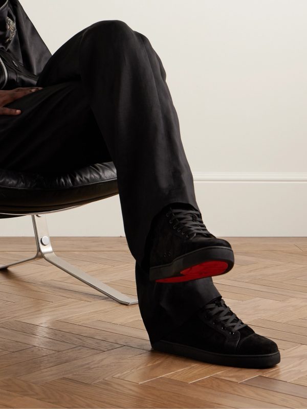 Louis Logo-Embellished Suede High-Top Sneakers - OU Louis Logo-Embellished Suede High-Top Sneakers - OU