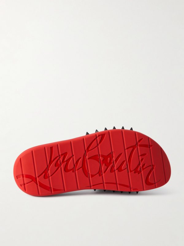 Take It Easy Logo-Embossed Cutout Spiked Rubber Slides - E1 Take It Easy Logo-Embossed Cutout Spiked Rubber Slides - E1