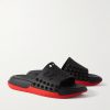 Take It Easy Logo-Embossed Cutout Spiked Rubber Slides - FR Take It Easy Logo-Embossed Cutout Spiked Rubber Slides - FR