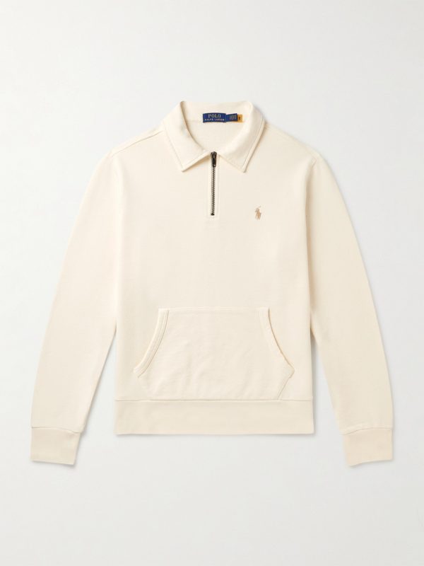 Logo-Embroidered Cotton-Jersey Half-Zip Sweatshirt Logo-Embroidered Cotton-Jersey Half-Zip Sweatshirt