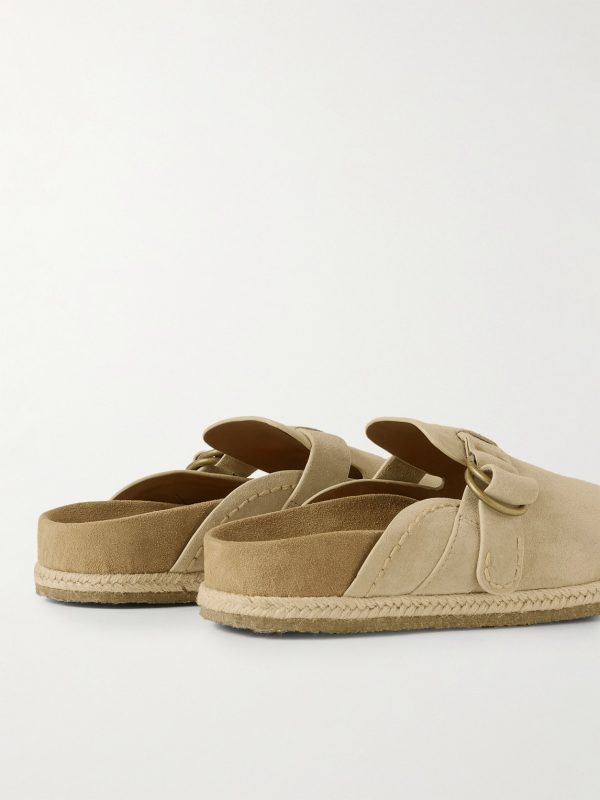 Turbach Jute-Trimmed Suede Clogs - BK Turbach Jute-Trimmed Suede Clogs - BK