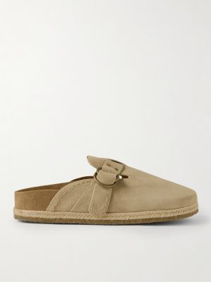Turbach Jute-Trimmed Suede Clogs