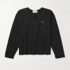 Cropped Distressed Logo-Embroidered Cotton-Jersey T-Shirt Cropped Distressed Logo-Embroidered Cotton-Jersey T-Shirt
