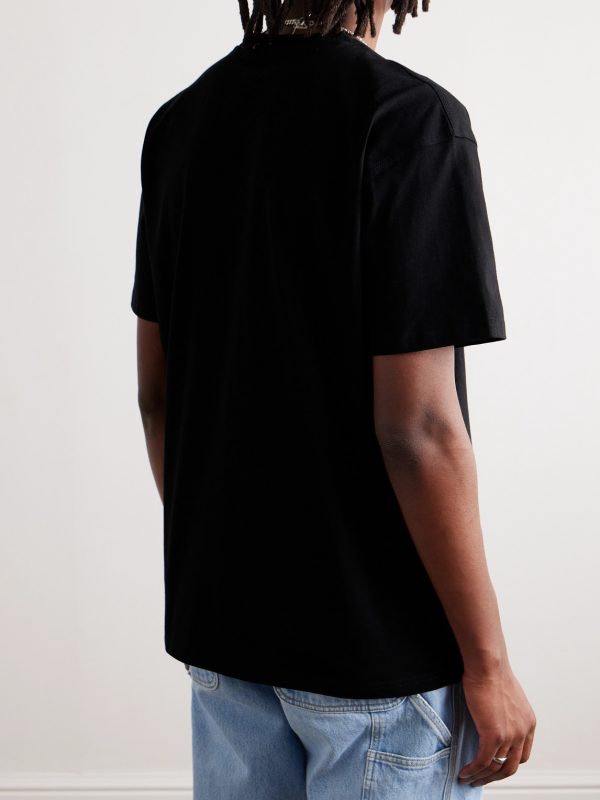 American Script Logo-Embroidered Organic Cotton-Jersey T-Shirt - BK American Script Logo-Embroidered Organic Cotton-Jersey T-Shirt - BK