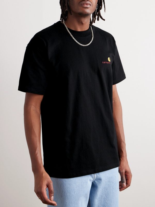 American Script Logo-Embroidered Organic Cotton-Jersey T-Shirt - FR American Script Logo-Embroidered Organic Cotton-Jersey T-Shirt - FR