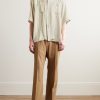 Camp-Collar Logo-Embroidered Striped Georgette Western Shirt - OU