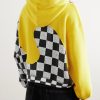 Panelled Checkerboard Cotton-Jersey Hoodie - BK Panelled Checkerboard Cotton-Jersey Hoodie - BK