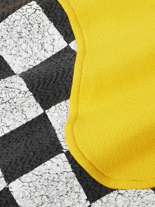 Panelled Checkerboard Cotton-Jersey Hoodie - CU Panelled Checkerboard Cotton-Jersey Hoodie - CU