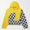 Panelled Checkerboard Cotton-Jersey Hoodie Panelled Checkerboard Cotton-Jersey Hoodie