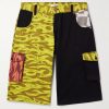 Straight-Leg Distressed Printed Cotton-Canvas Cargo Shorts Straight-Leg Distressed Printed Cotton-Canvas Cargo Shorts