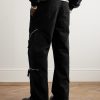Wide-Leg Zip-Detailed Cotton-Canvas Cargo Trousers - BK Wide-Leg Zip-Detailed Cotton-Canvas Cargo Trousers - BK
