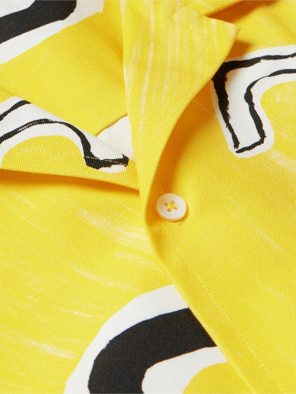 Jean Camp-Collar Printed Cotton Shirt - CU Jean Camp-Collar Printed Cotton Shirt - CU