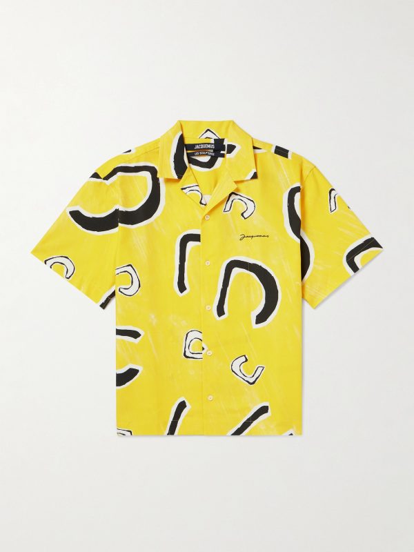Jean Camp-Collar Printed Cotton Shirt Jean Camp-Collar Printed Cotton Shirt