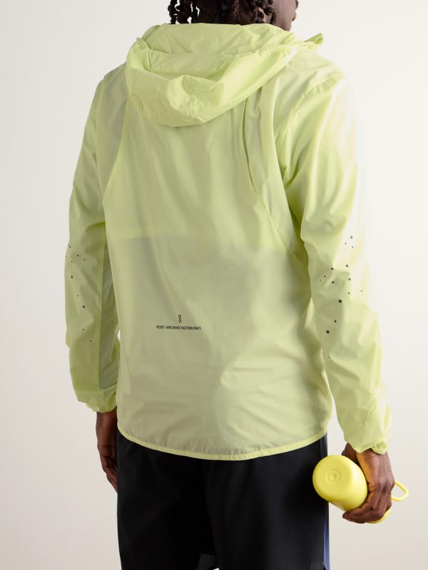 + POST ARCHIVE FACTION Printed Shell Hooded Running Jacket - BK + POST ARCHIVE FACTION Printed Shell Hooded Running Jacket - BK
