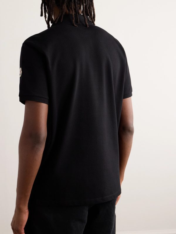 Logo-Appliquéd Grosgrain-Trimmed Cotton-Piqué Polo Shirt - BK Logo-Appliquéd Grosgrain-Trimmed Cotton-Piqué Polo Shirt - BK