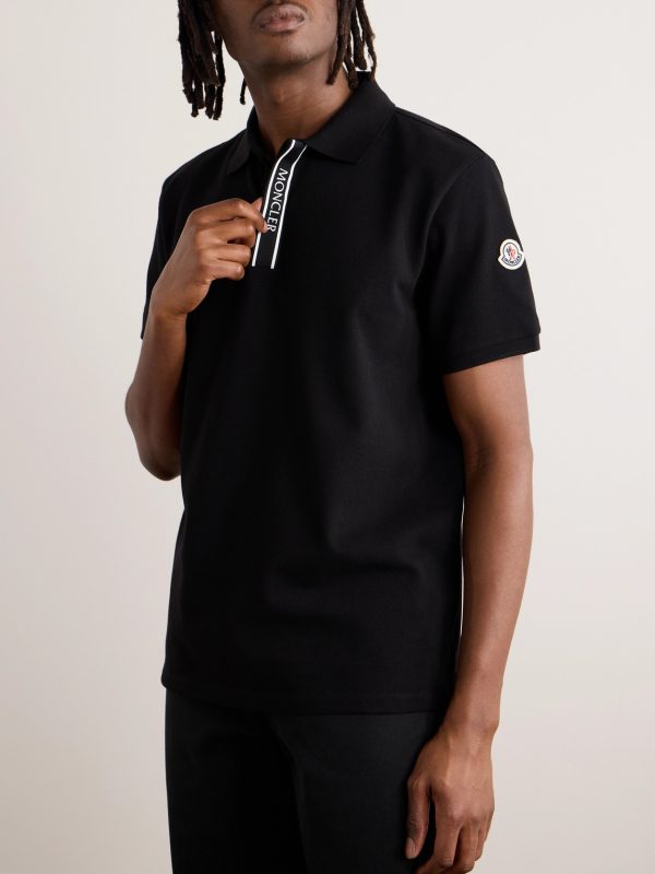 Logo-Appliquéd Grosgrain-Trimmed Cotton-Piqué Polo Shirt - FR Logo-Appliquéd Grosgrain-Trimmed Cotton-Piqué Polo Shirt - FR