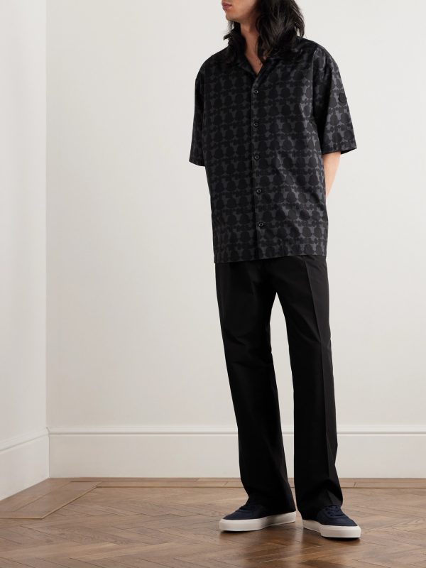 Camp-Collar Logo-Print Cotton-Poplin Shirt - OU Camp-Collar Logo-Print Cotton-Poplin Shirt - OU