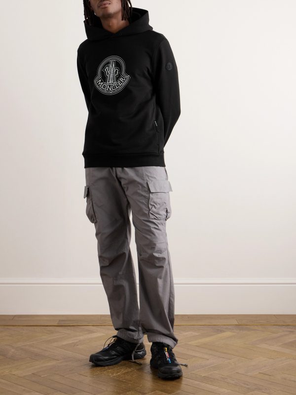 Logo-Appliquéd Printed Cotton-Jersey Hoodie - OU