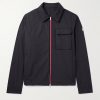 Logo-Appliquéd Grosgrain-Trimmed Shell Overshirt Logo-Appliquéd Grosgrain-Trimmed Shell Overshirt