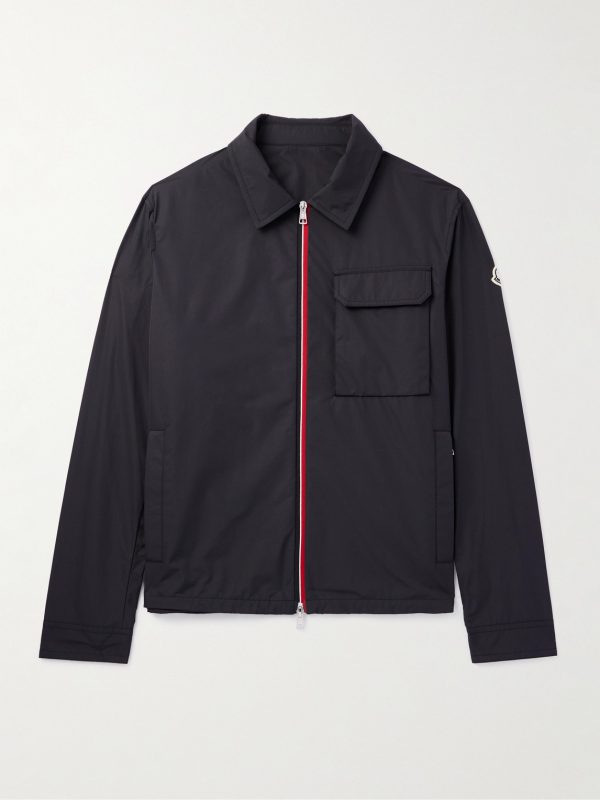 Logo-Appliquéd Grosgrain-Trimmed Shell Overshirt Logo-Appliquéd Grosgrain-Trimmed Shell Overshirt