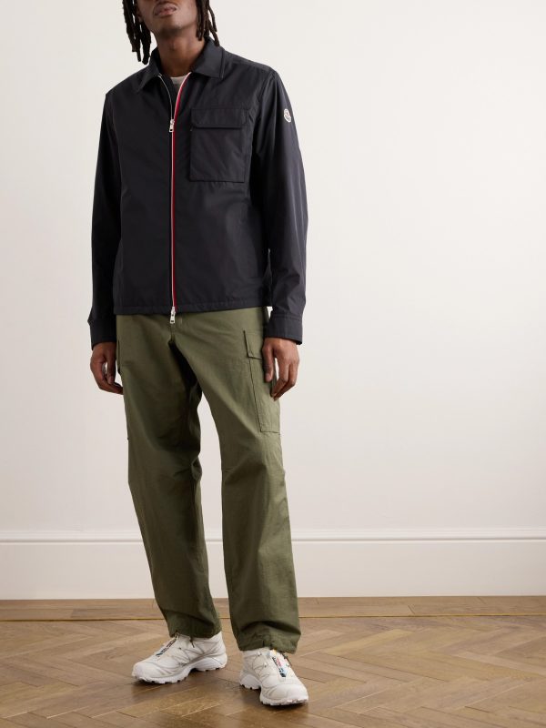 Logo-Appliquéd Grosgrain-Trimmed Shell Overshirt - OU Logo-Appliquéd Grosgrain-Trimmed Shell Overshirt - OU