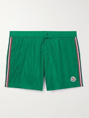 Straight-Leg Mid-Length Logo-Appliquéd Swim Shorts Straight-Leg Mid-Length Logo-Appliquéd Swim Shorts