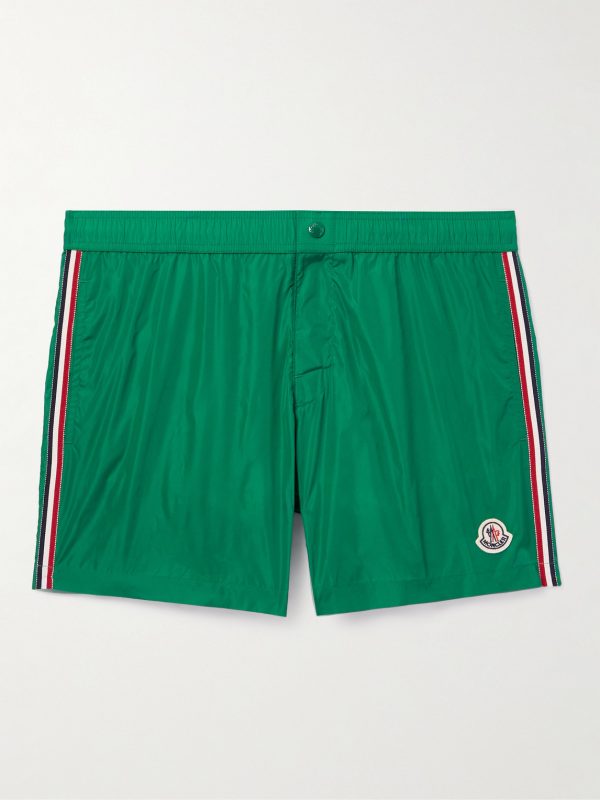 Straight-Leg Mid-Length Logo-Appliquéd Swim Shorts Straight-Leg Mid-Length Logo-Appliquéd Swim Shorts