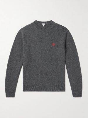 Anagram Logo-Embroidered Wool Sweater