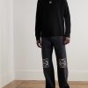 Oversized Logo-Embroidered Ribbed Cotton T-Shirt - OU