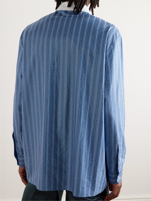 Crystal-Embellished Cotton-Poplin Shirt - BK