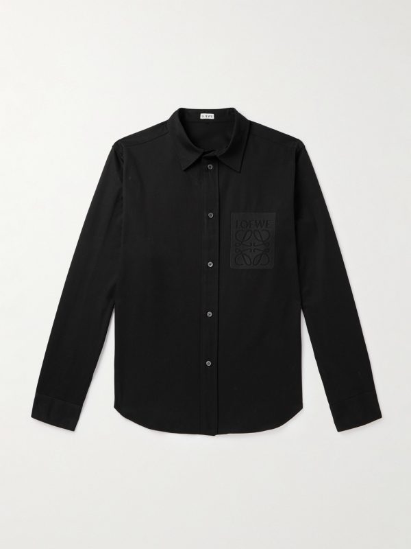 Logo-Embroidered Cotton-Poplin Shirt Logo-Embroidered Cotton-Poplin Shirt