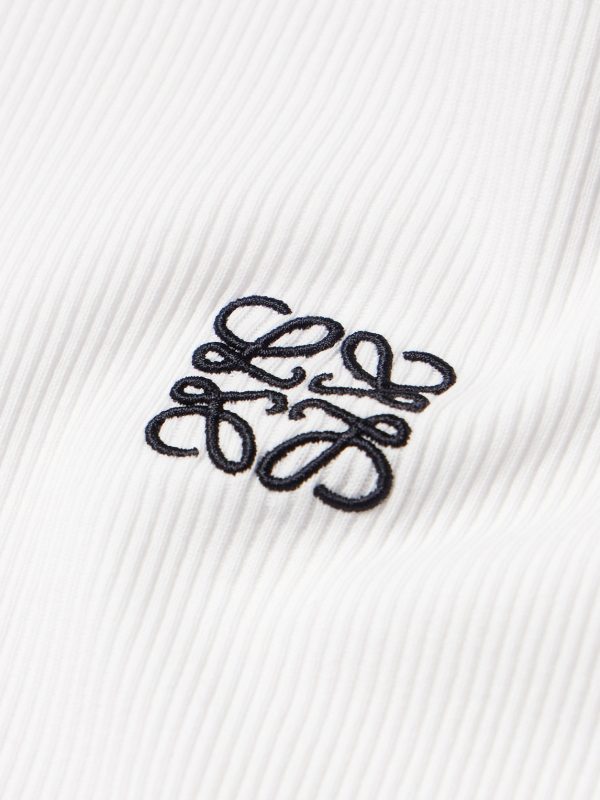 Oversized Logo-Embroidered Ribbed Cotton T-Shirt - CU Oversized Logo-Embroidered Ribbed Cotton T-Shirt - CU