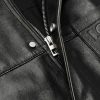 Logo-Embossed Distressed Leather Jacket - CU